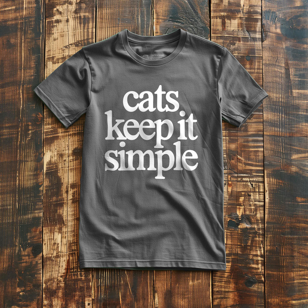 Cats Keep It Simple - T-Shirt - Asphalt