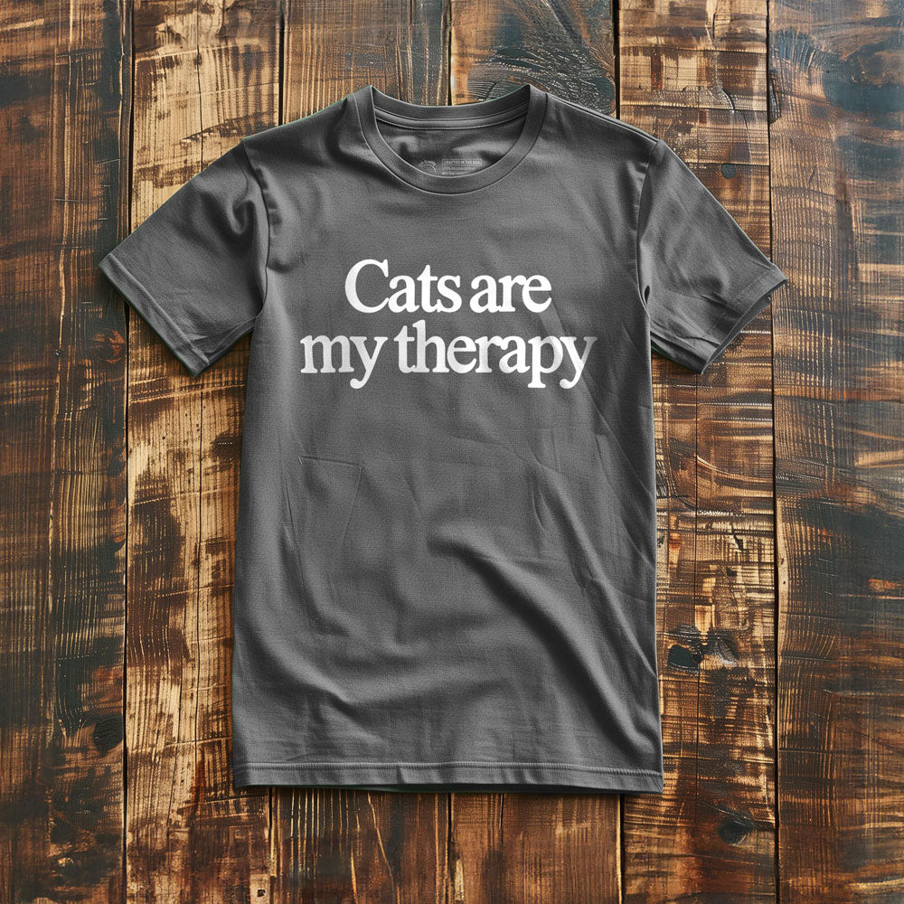 Cats Are My Therapy - T-Shirt - Asphalt