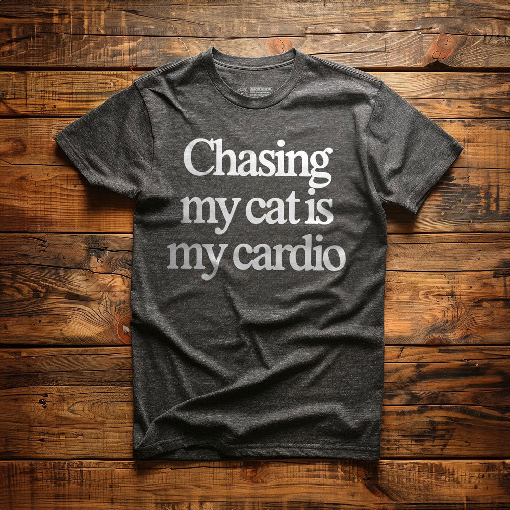 Chasing My Cat Is My Cardio - T-Shirt - Dark Grey Heather