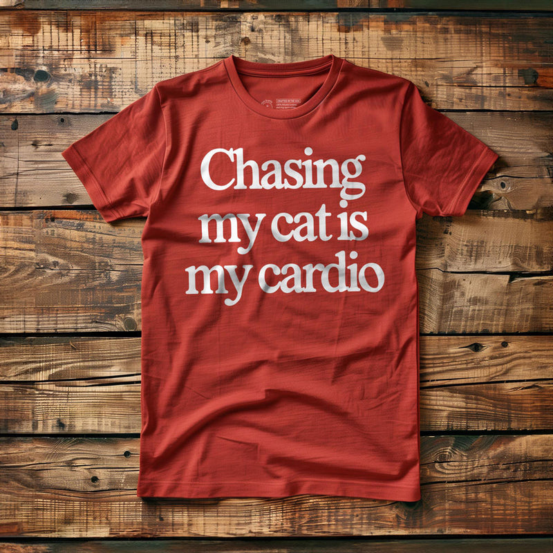 Chasing My Cat Is My Cardio - T-Shirt - Red