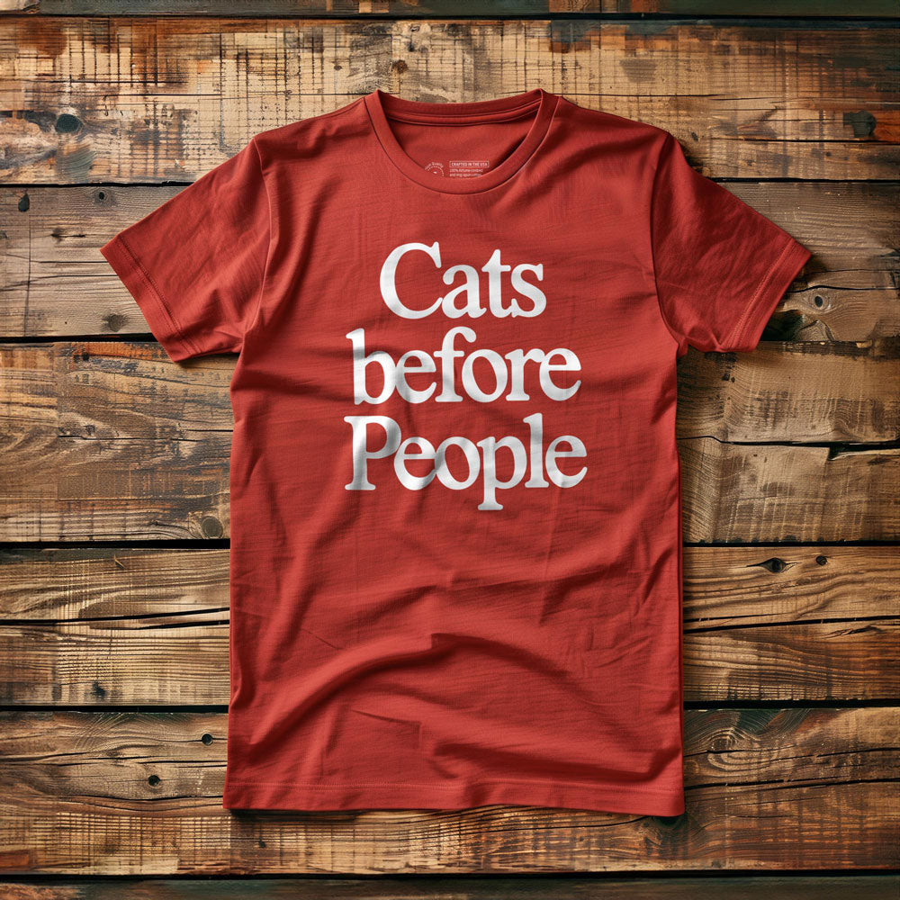 Cats Before People - T-Shirt - Red