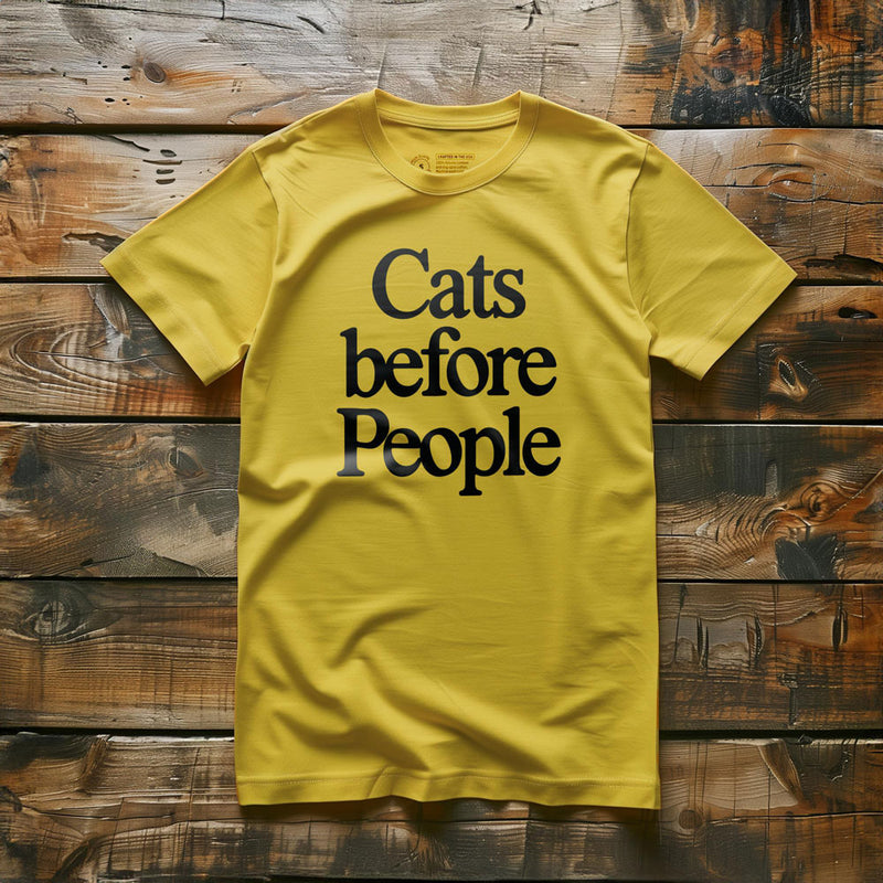 Cats Before People - T-Shirt - Yellow