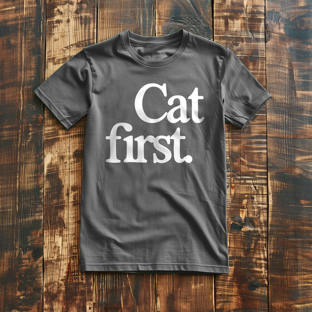 Cat First - T-Shirt - Asphalt