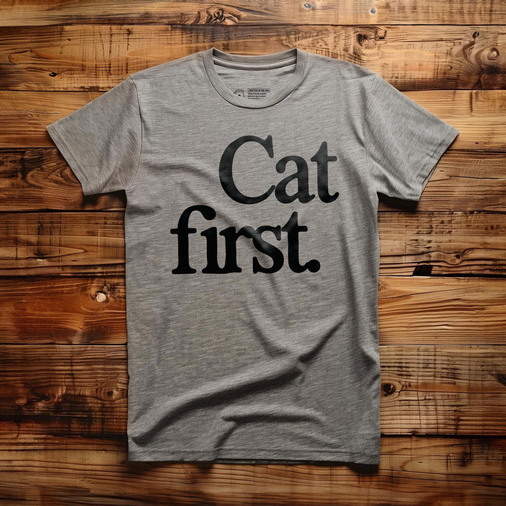 Cat First - T-Shirt - Athletic Heather