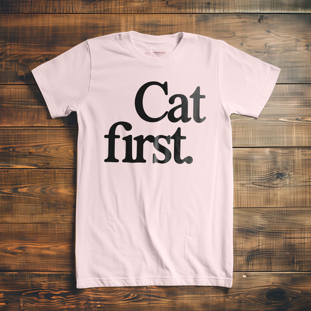 Cat First - T-Shirt - Light Pink