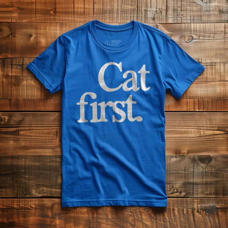 Cat First - T-Shirt - True Royal