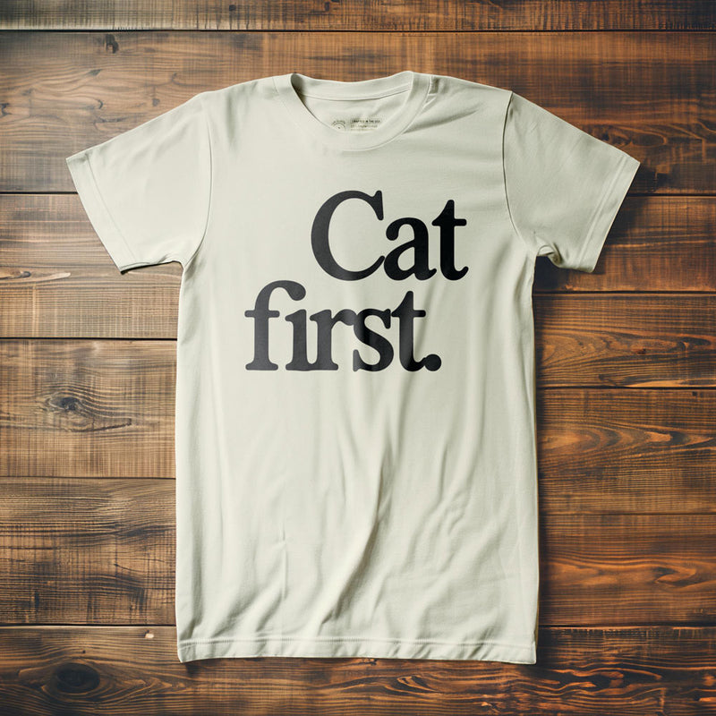 Cat First - T-Shirt - Vintage White
