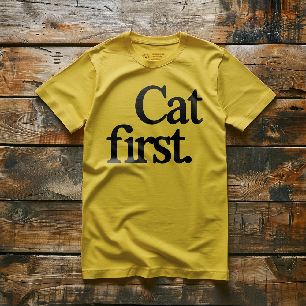 Cat First - T-Shirt - Yellow