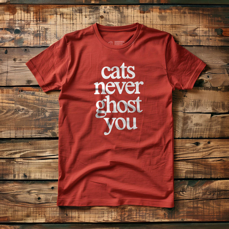 Cats Never Ghost You - T-Shirt - Red