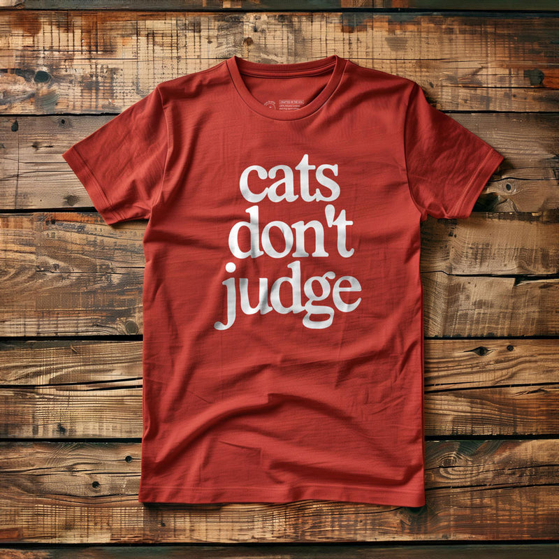Cats Don't Judge - T-Shirt - Red