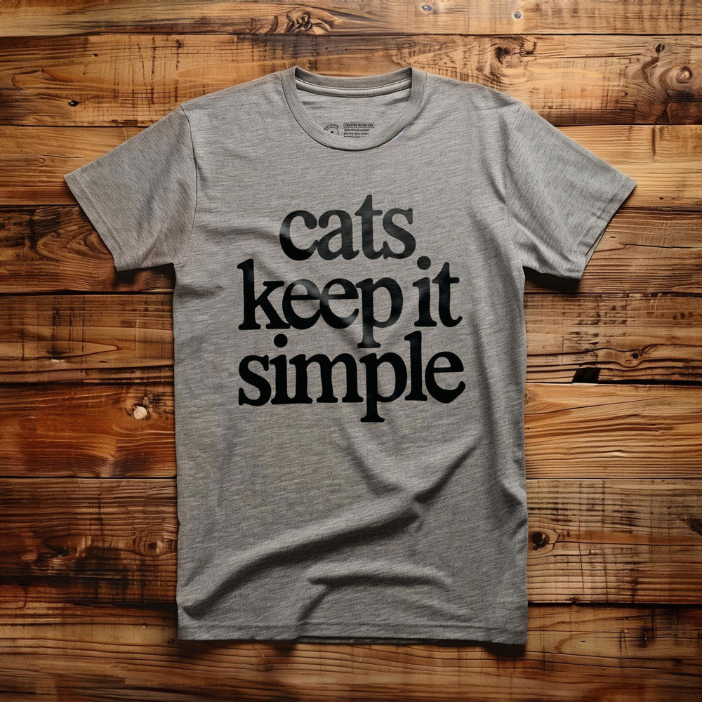 Cats Keep It Simple - T-Shirt - Athletic Heather
