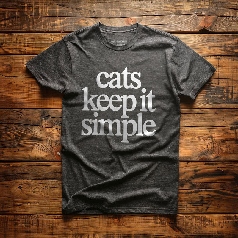Cats Keep It Simple - T-Shirt - Dark Grey Heather