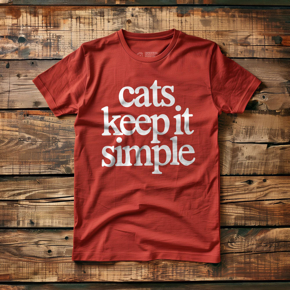 Cats Keep It Simple - T-Shirt - Red