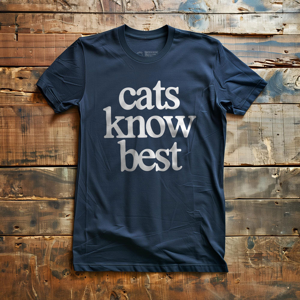 Cats Know Best - T-Shirt - Navy