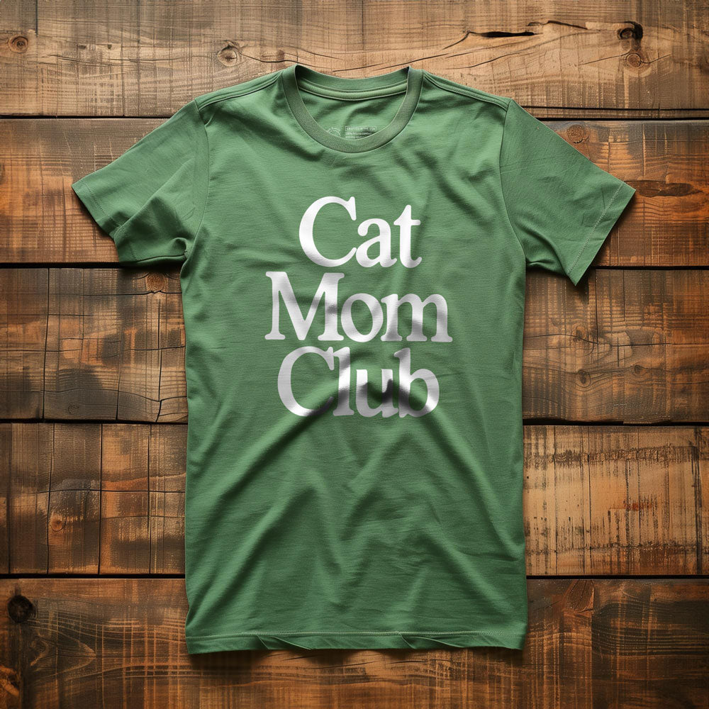 Cat Mom Club - T-Shirt - Green