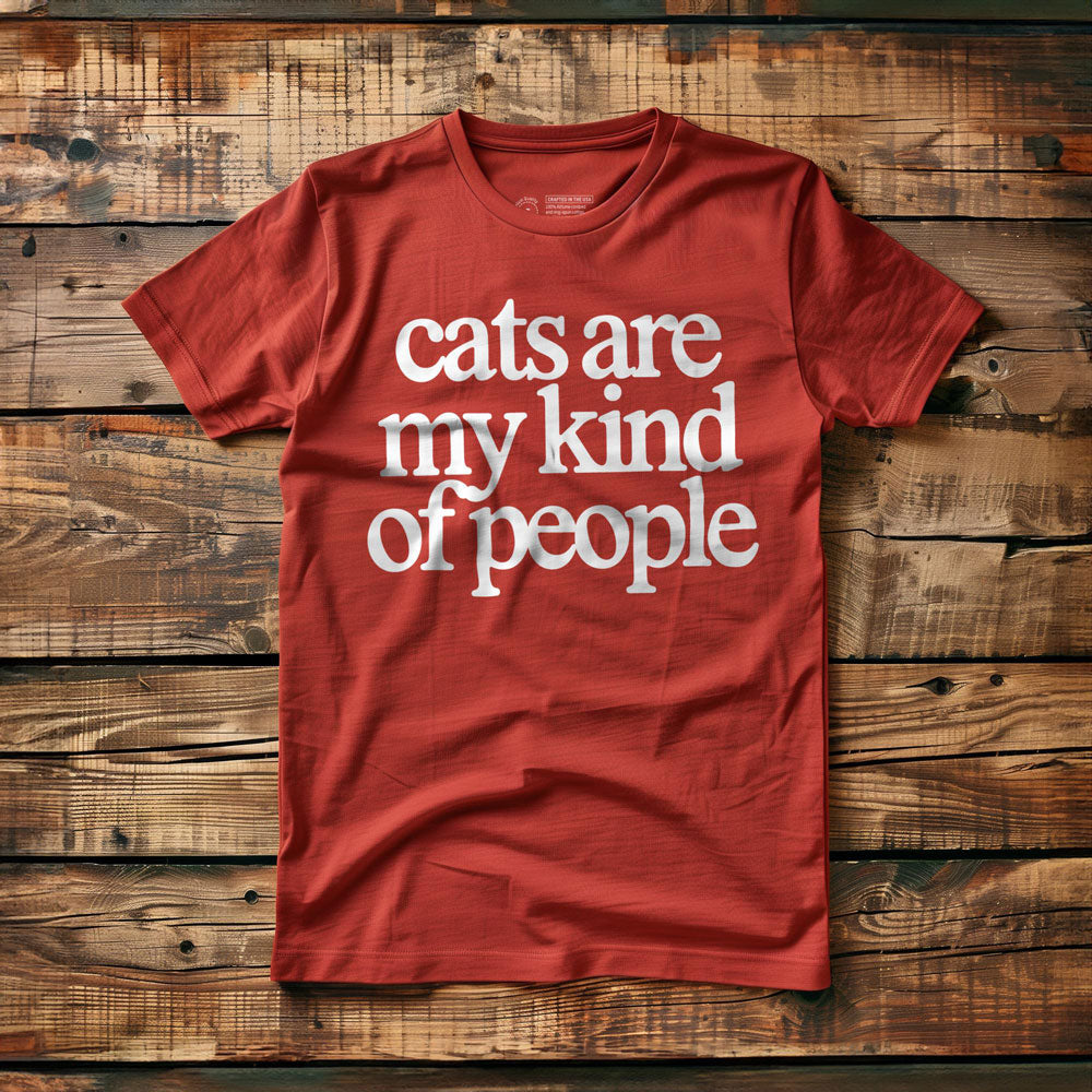 Cats Are My Kind of People - T-Shirt - Red