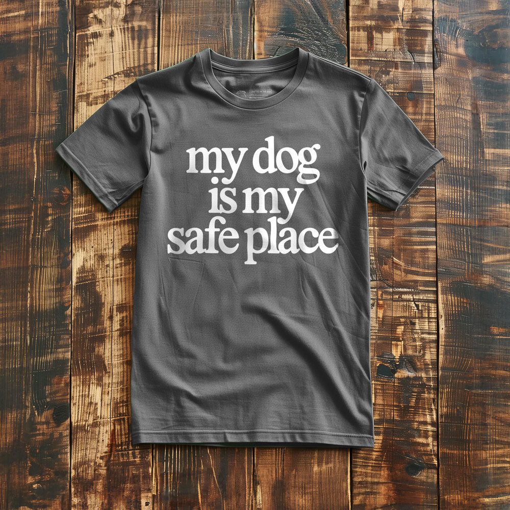 My Dog Is My Safe Place - T-Shirt - Asphalt