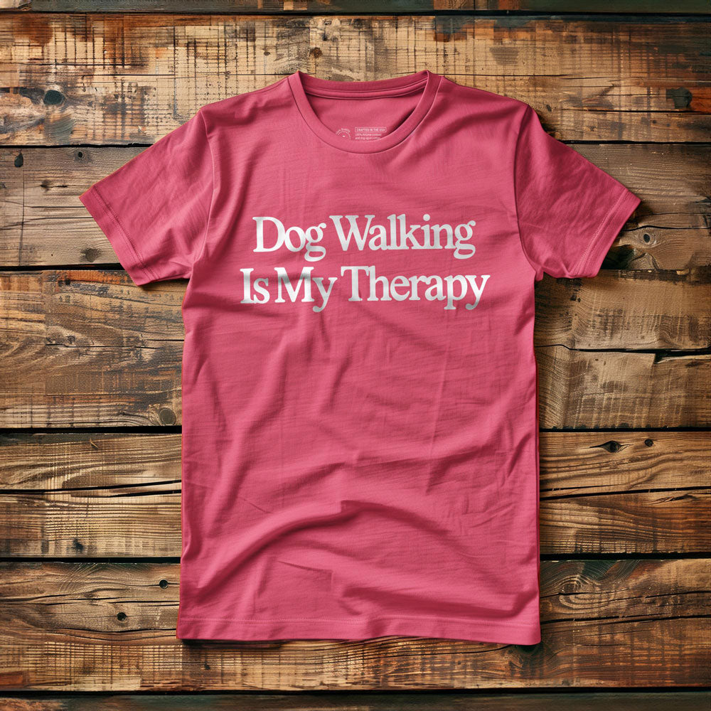 Dog Walking Is My Therapy - T-Shirt - Pink