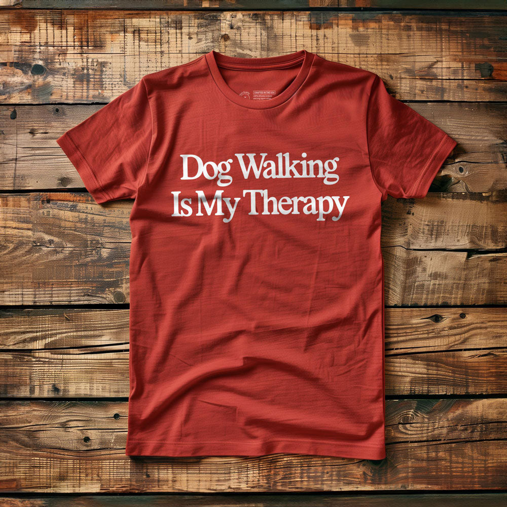 Dog Walking Is My Therapy - T-Shirt - Red