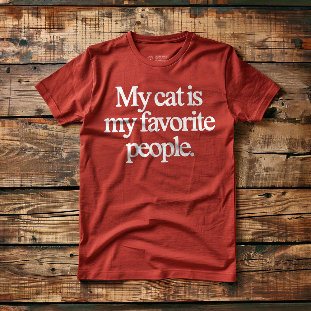 My Cat Is My Favorite People - T-Shirt - Red