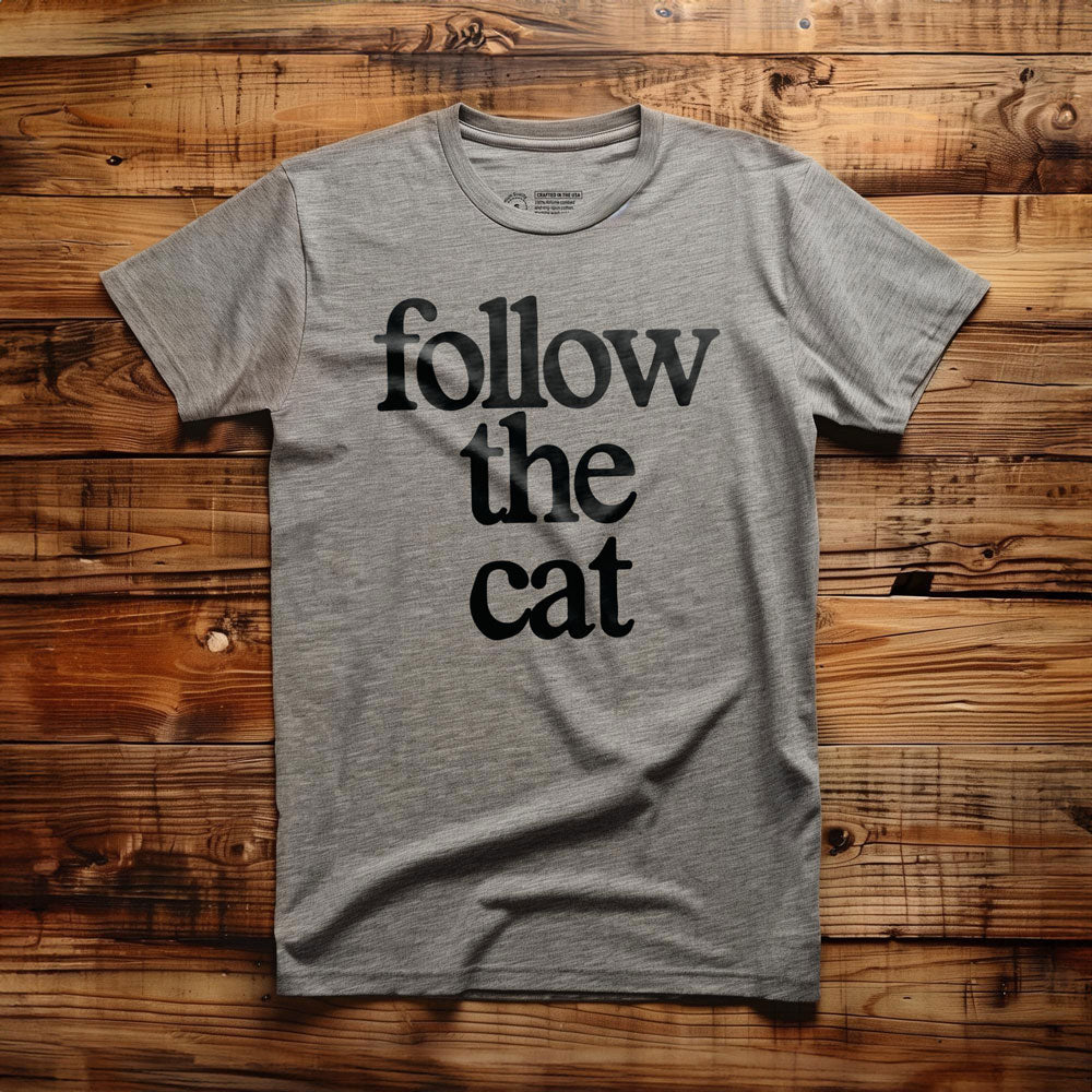 Follow the Cat - T-Shirt - Athletic Heather