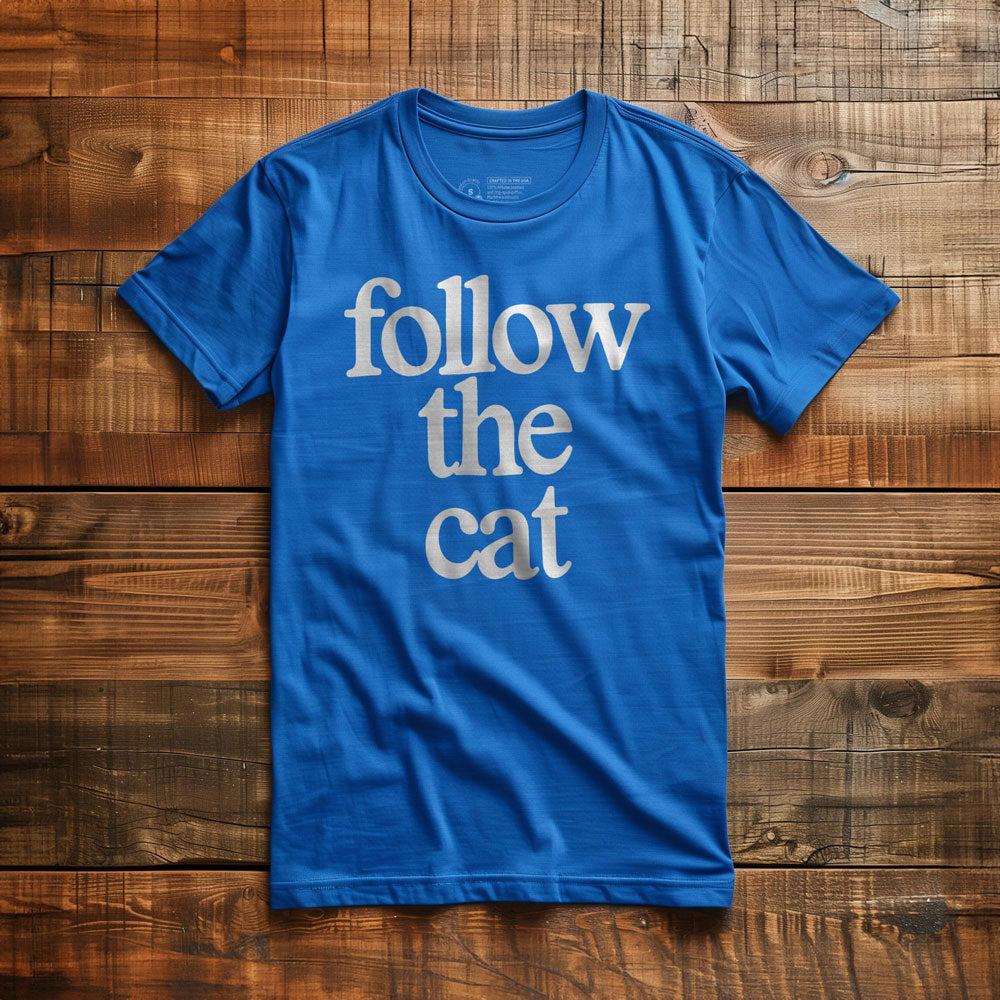Follow the Cat - T-Shirt - True Royal