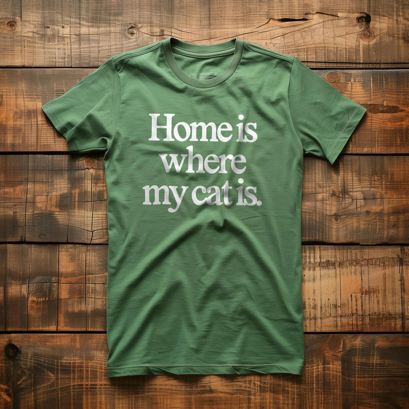 Home Is Where My Cat Is - T-Shirt - Green