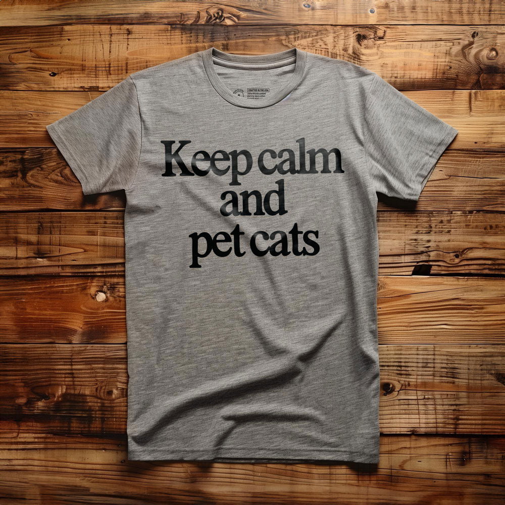 Keep Calm and Pet Cats - T-Shirt - Athletic Heather