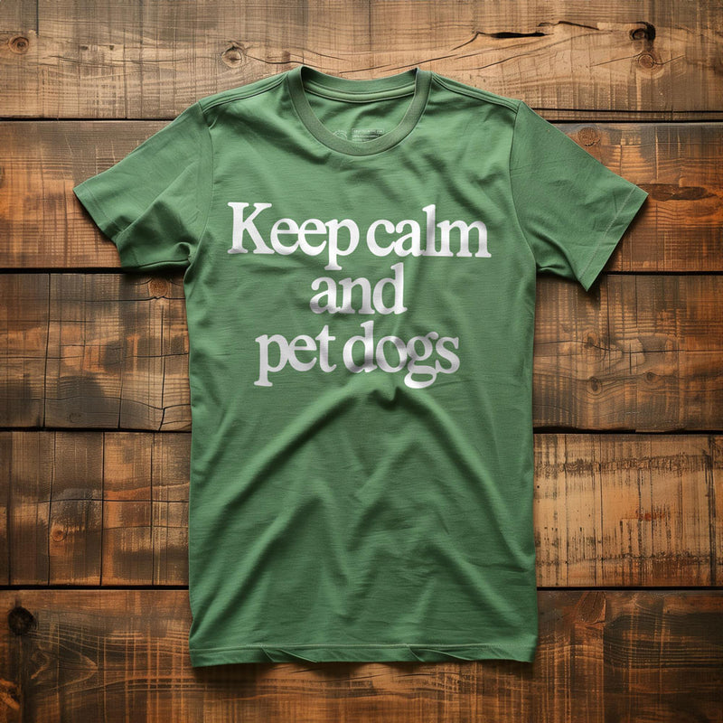 Keep Calm and Pet Dogs - T-Shirt - Green