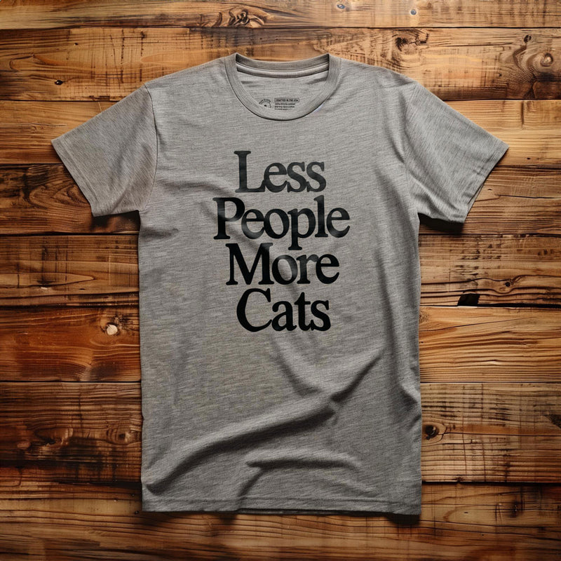 Less People More Cats - T-Shirt - Athletic Heather