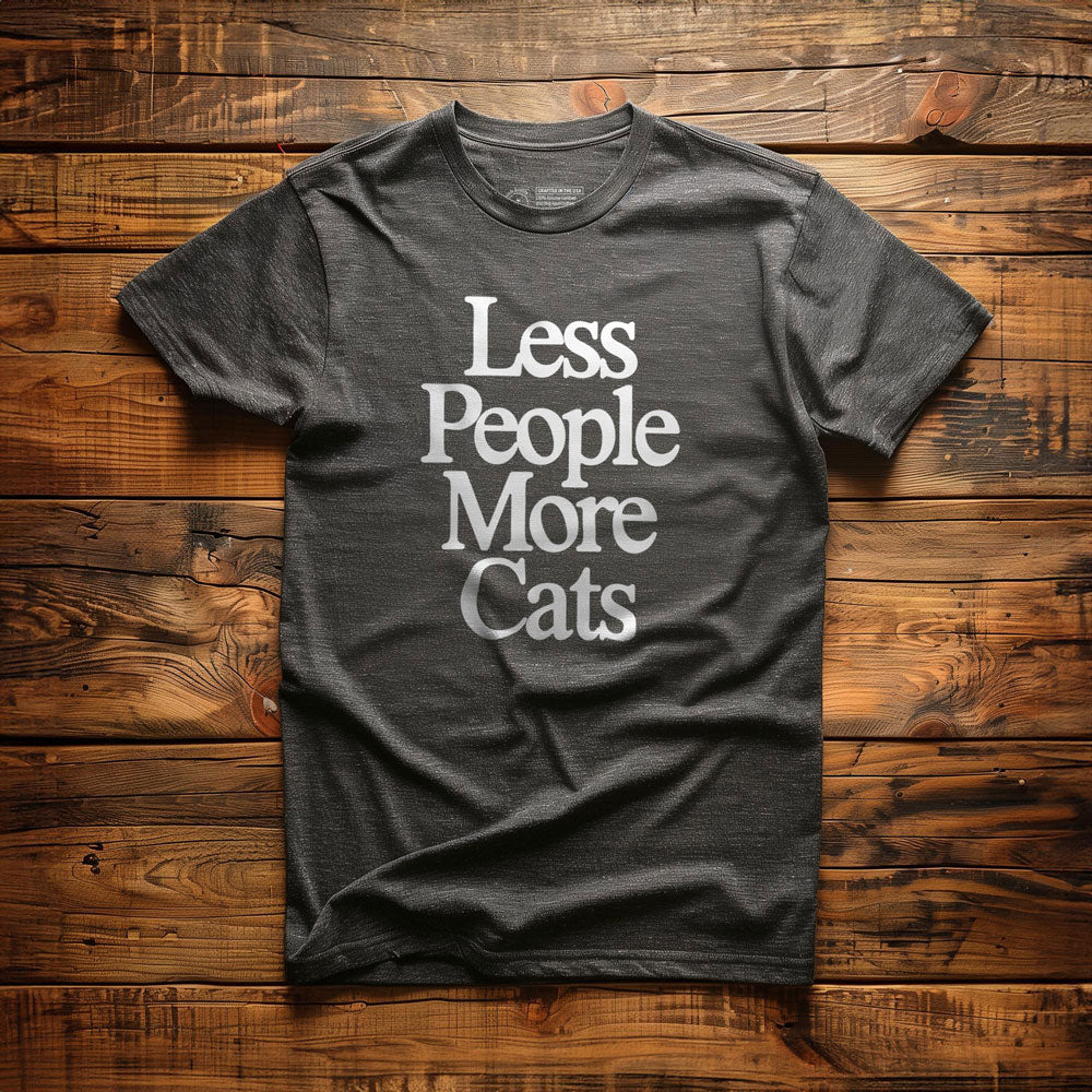 Less People More Cats - T-Shirt - Dark Grey Heather