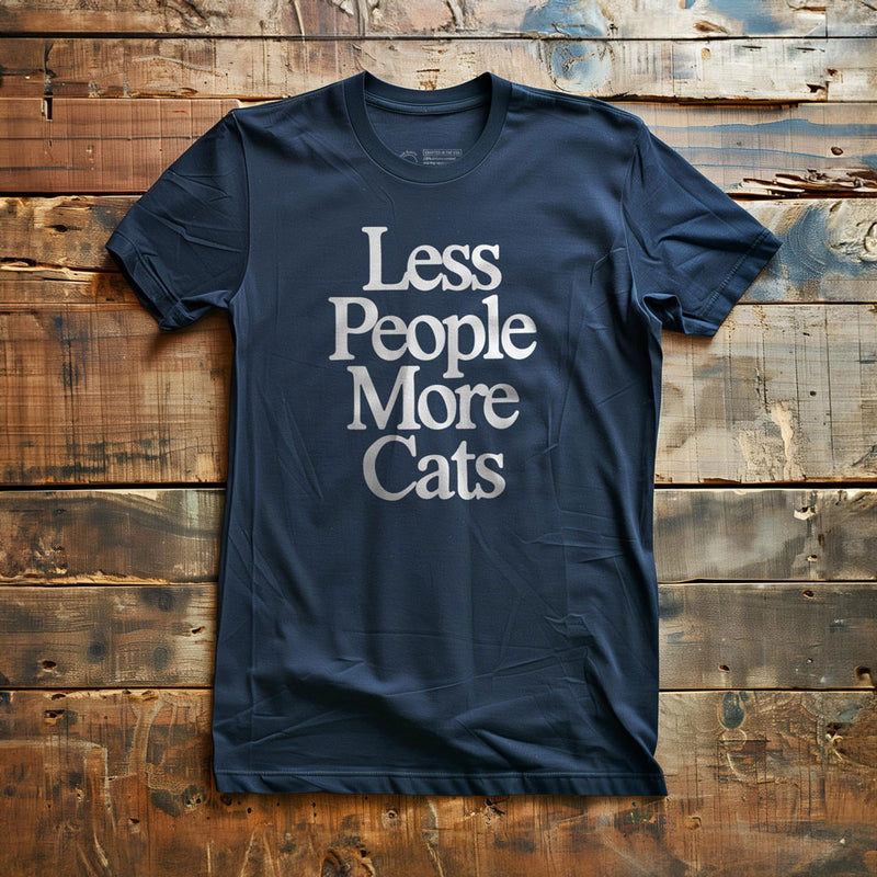 Less People More Cats - T-Shirt - Navy