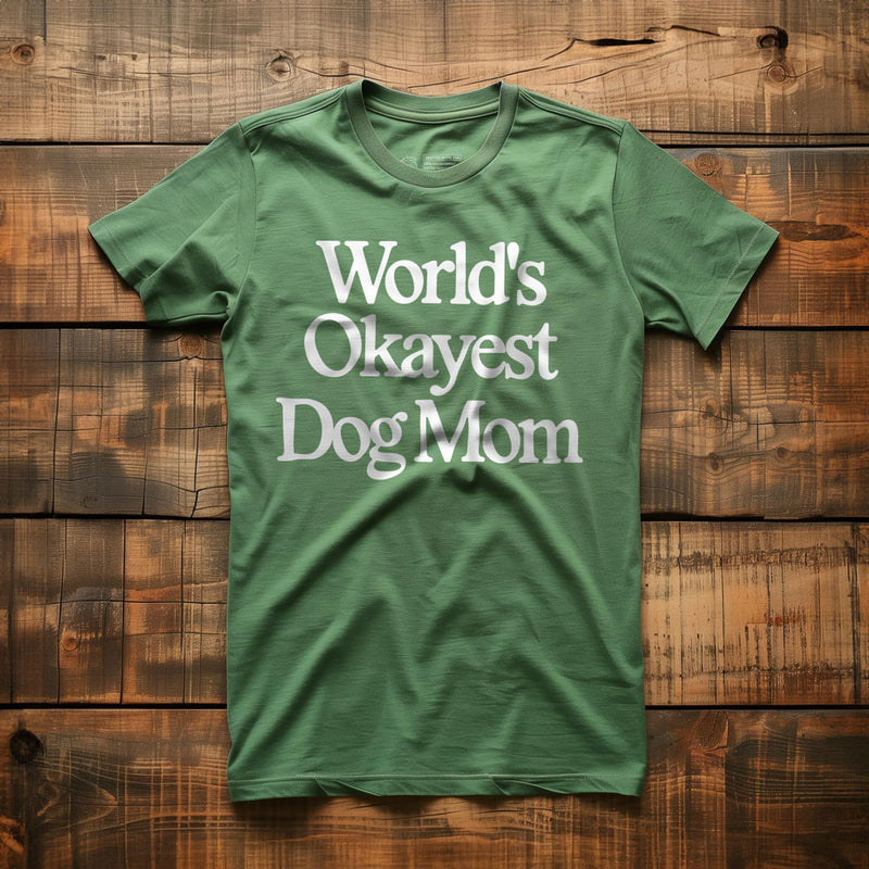 World's Okayest Dog Mom - T-Shirt - Green