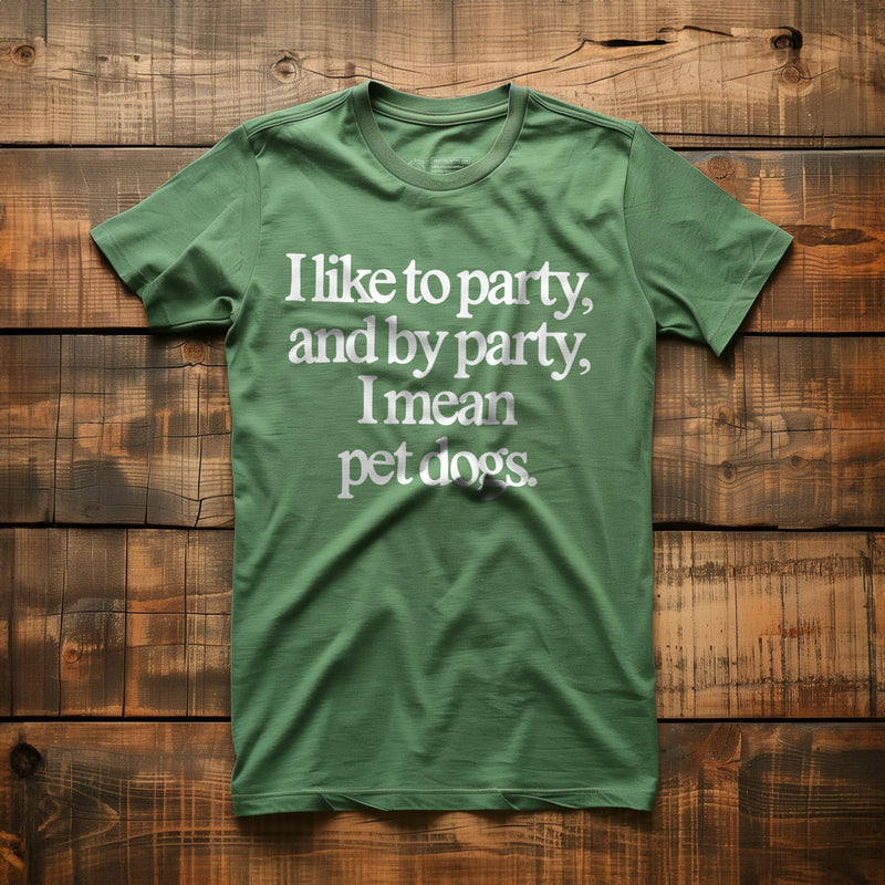 Party? I Mean Pet Dogs. - T-Shirt - Green