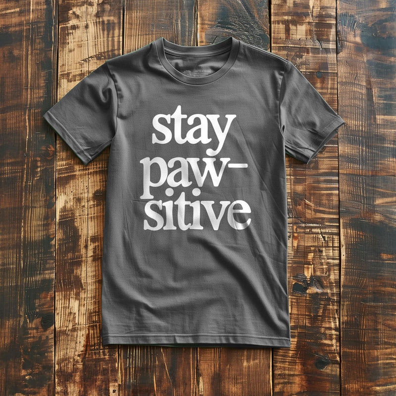 Stay Pawsitive - T-Shirt - Asphalt