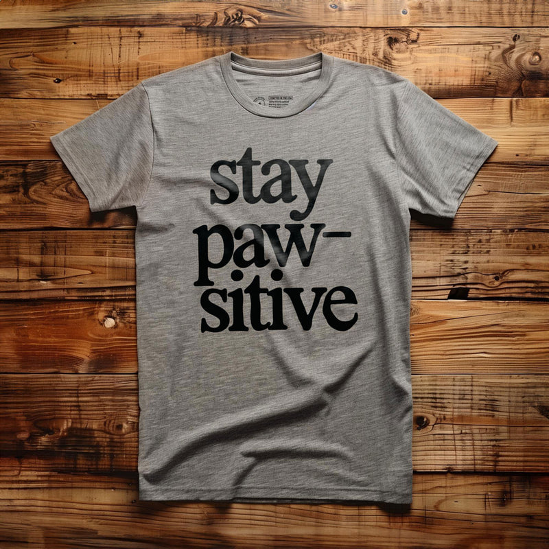 Stay Pawsitive - T-Shirt - Athletic Heather