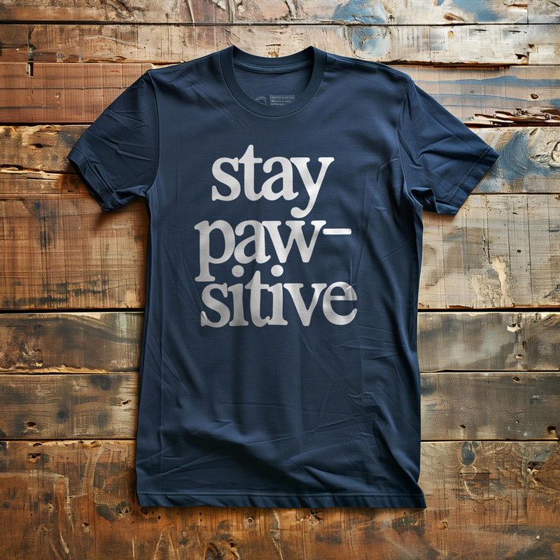 Stay Pawsitive - T-Shirt - Navy