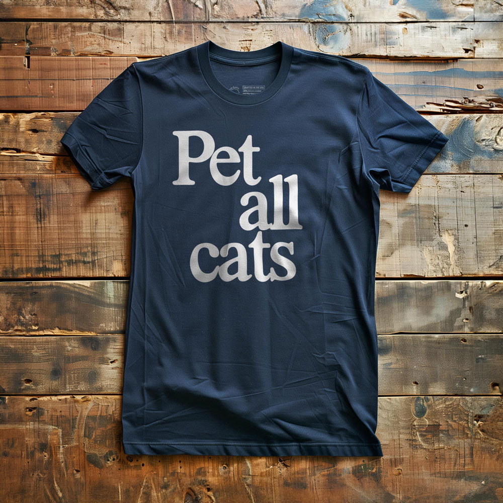 Pet All Cats - T-Shirt - Navy
