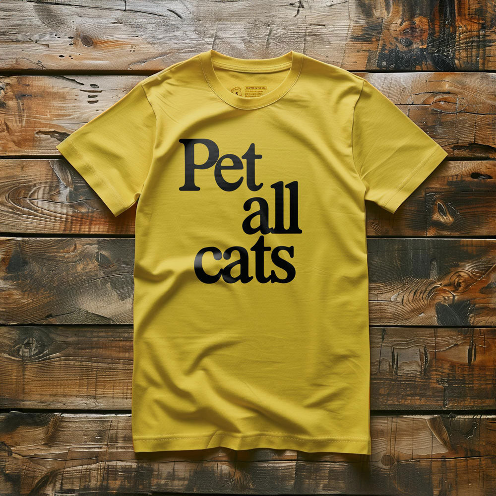 Pet All Cats - T-Shirt - Yellow
