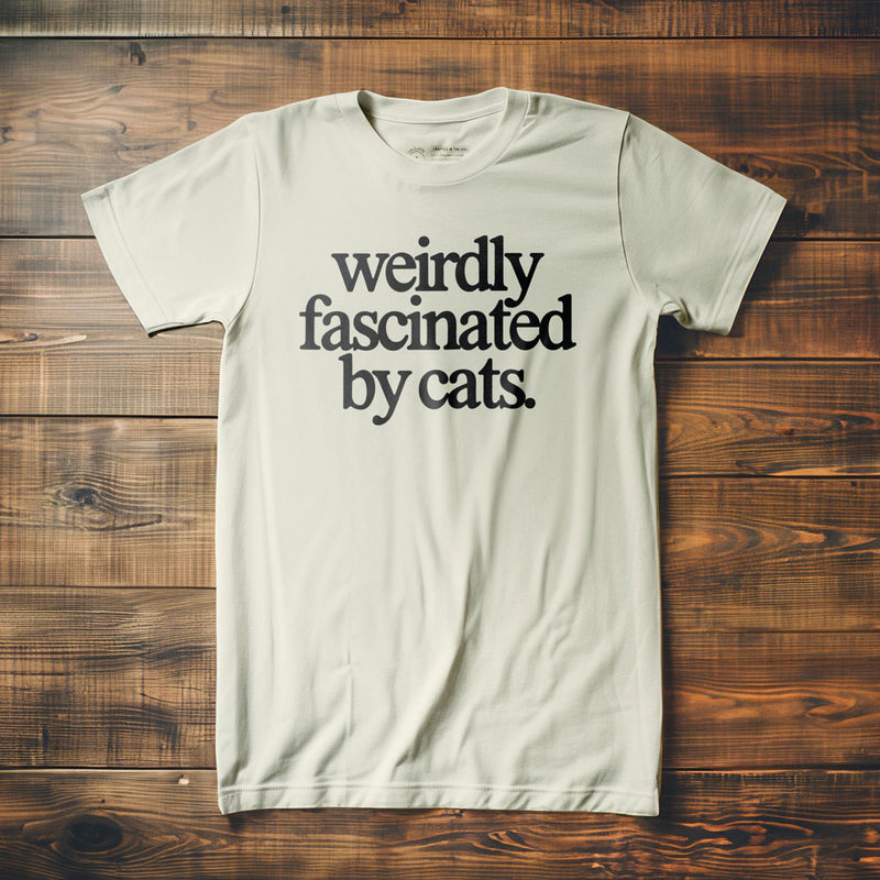 Weirdly Fascinated by Cats - T-Shirt - Vintage White