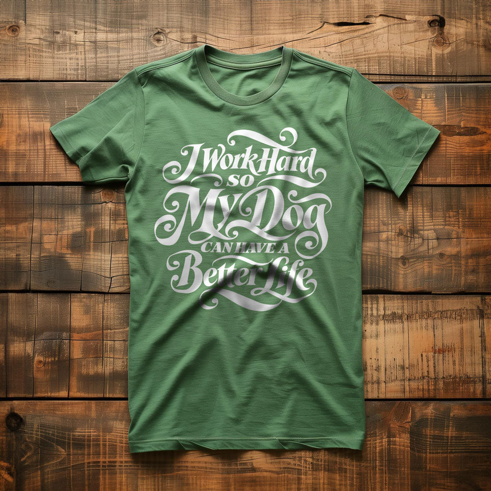 Work Hard Dog Letter - T-Shirt