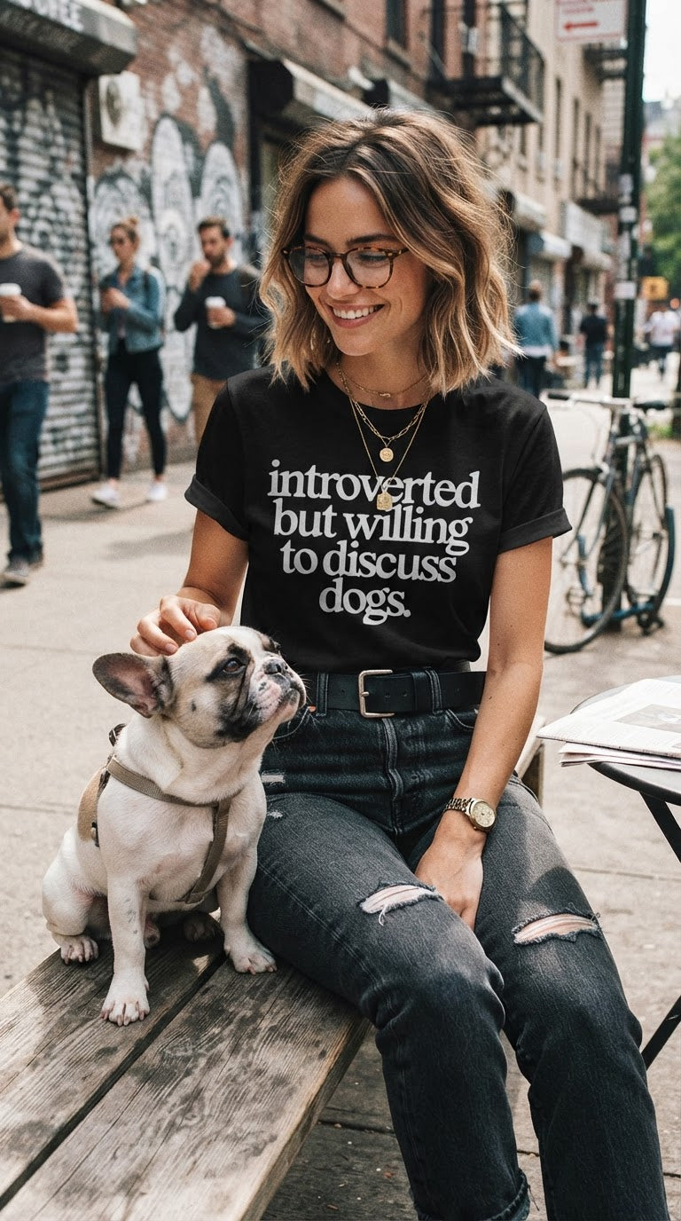 Introverted But Willing to Discuss Dogs - T-Shirt
