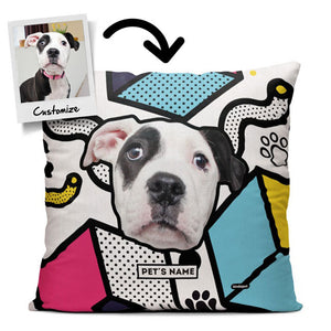 Memphis Custom Pet Face - Throw Pillow