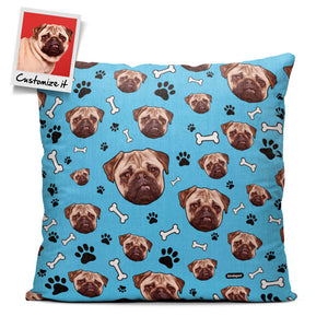 Pet's Face Custom Pattern - Throw Pillow
